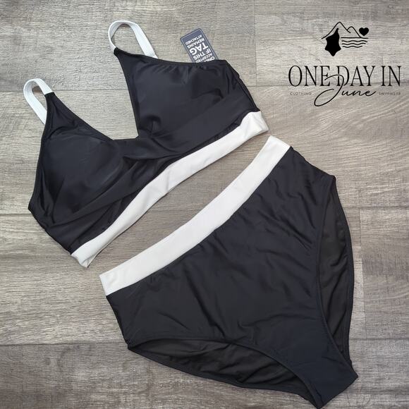 Blooming Jelly Cross Front High Waist Bikini Swimsuit Size XL - Picture 3 of 7